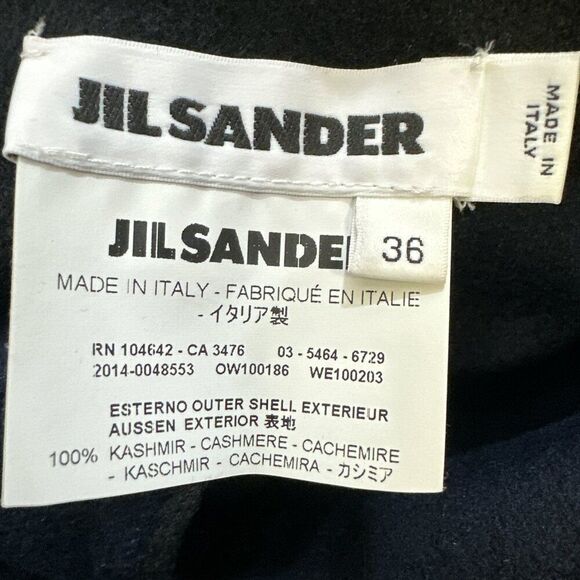 Jil Sander Cashmere Coat Jacket Reversible Italy Minimalist Quiet Luxury Sz 36 - Picture 14 of 16